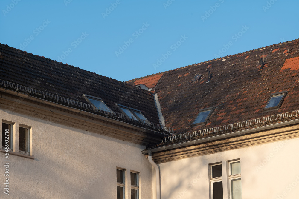 Tile roof of an older building