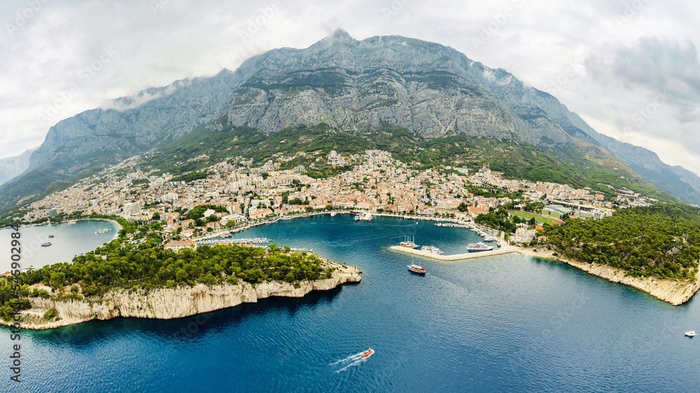 Obraz premium Croatia Makarska dron panorama