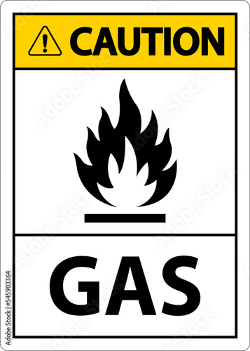 Symbol Caution Sign Gas On White Background