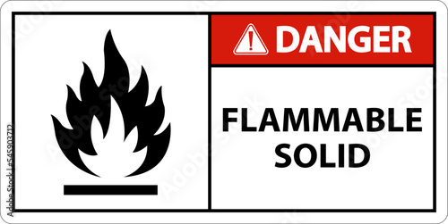 Danger Hazardous Signs Flammable Solid On White Background