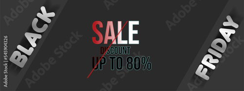 Vector black background.Black friday,Sale,Discount,Up to 80% off.With mixed metal and neon color styles.Perfect to use for many types of graphic design assets,print,digital and more