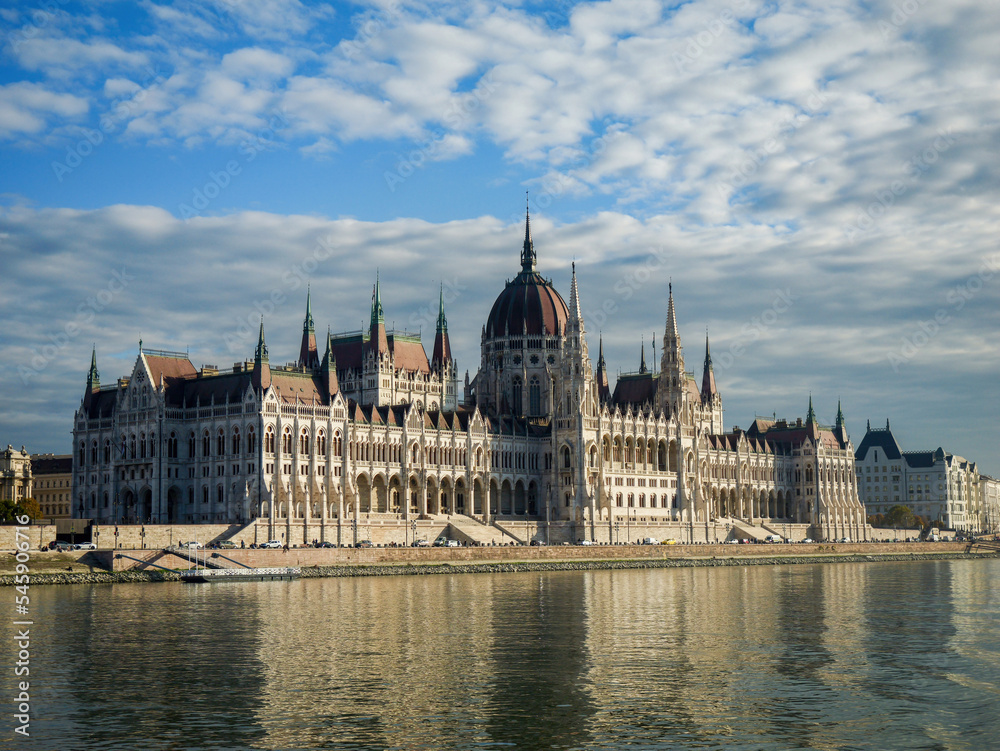 View from the Danube river to Budapest. High quality photo View from the Danube river to Budapest. High quality photo