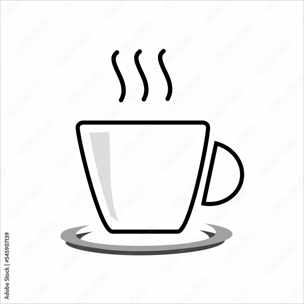 Simple and minimalist coffee cup icon illustration for design. Simple and minimalist coffee cup icon illustration for design.