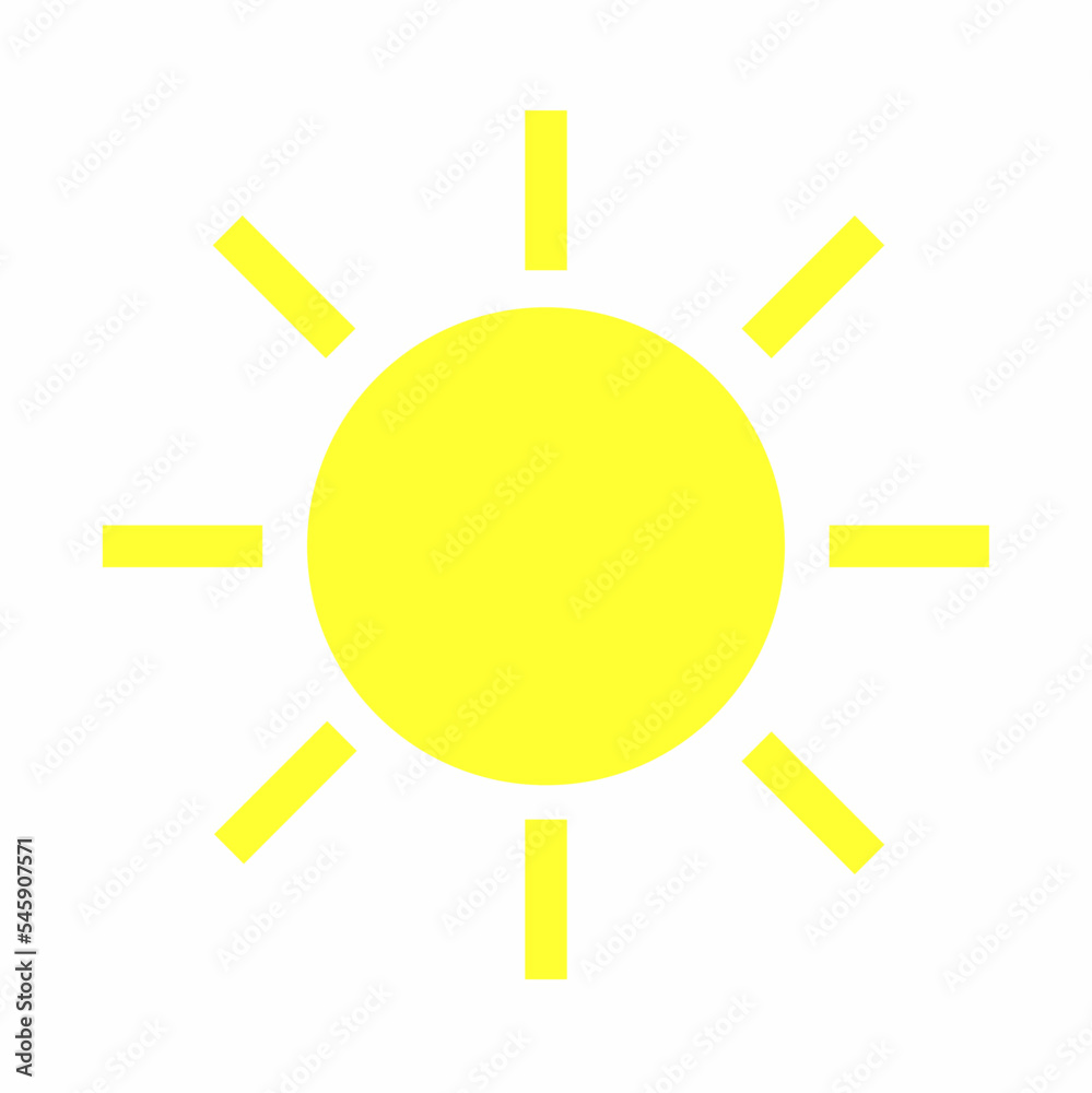 Sun icon with simple and minimalist design in yellow color. Can be used for design or illustration. Sun icon with simple and minimalist design in yellow color. Can be used for design or illustration.