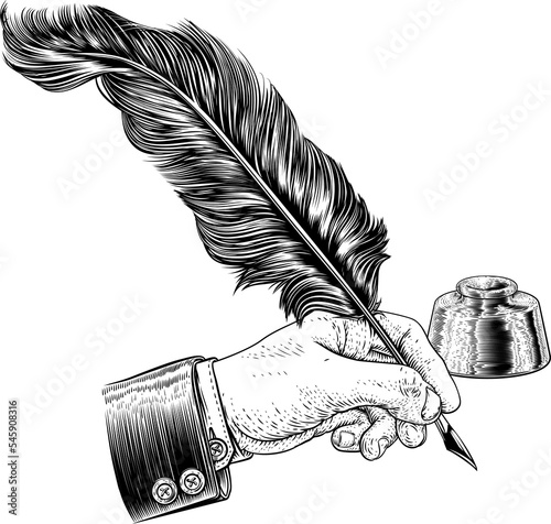 Quill Feather Ink Pen Hand ...