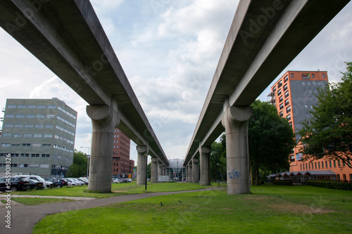 Part Of The Amsterdam Subway Above The Ground Around Station Ganzenhoef At Amsterdam The Netherlands 19-6-2020