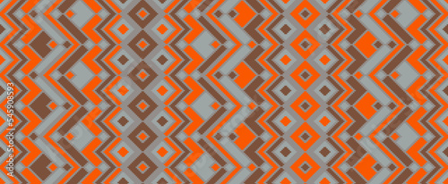 Asymmetric rhombus traditional motifs vector geometric pattern.