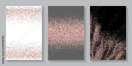 Caotic pink confetti grain scatter pattern. Triangle square circle star granules flying. Holiday decor. Glowing scruple elements powder confetti. Birthday decoration bright splash