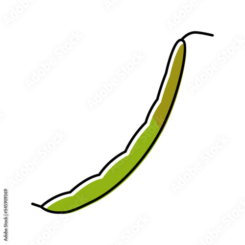 green bean pod color icon vector illustration