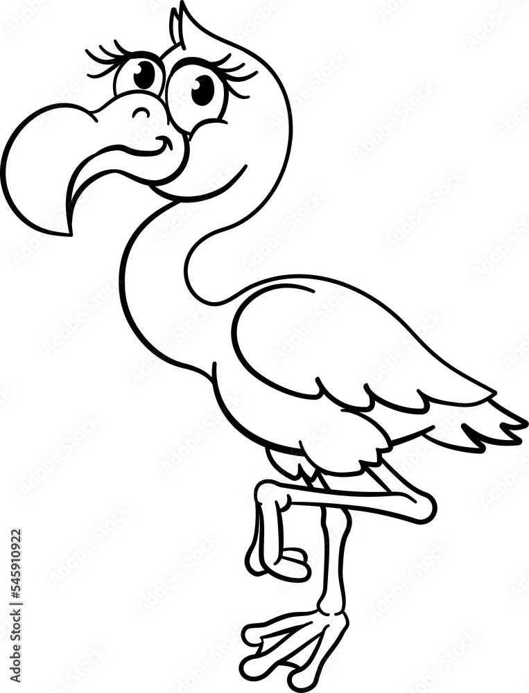Pink Flamingo Bird Animal Cartoon Illustration Pink Flamingo Bird Animal Cartoon Illustration