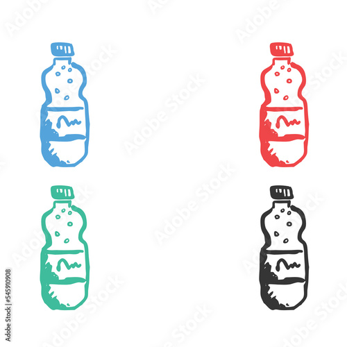 Soda bottle icon, soda aluminum bottle can icon, bottle icon, Aluminum soda or beer bottle logo vector icons in multiple colors 