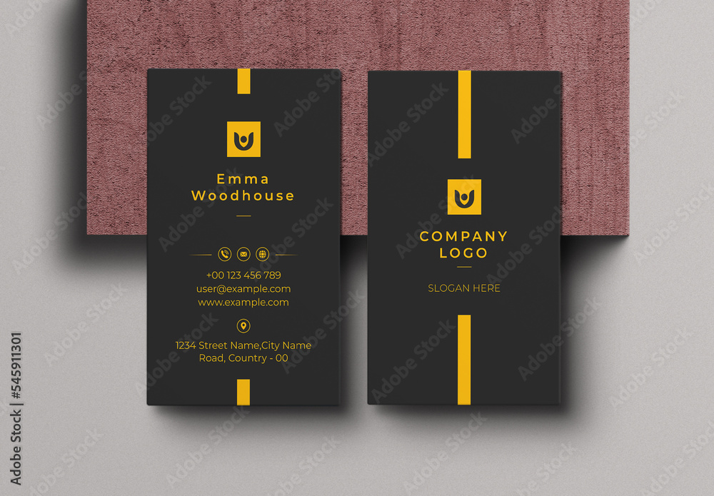 Black Color Business Card Stock Template | Adobe Stock