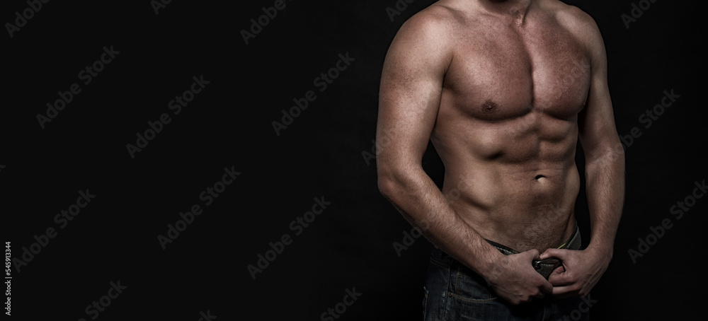 muscular torso of man. cropped view of man torso. abdominal and torso banner with copy space. muscular torso of man. cropped view of man torso. abdominal and torso banner with copy space.
