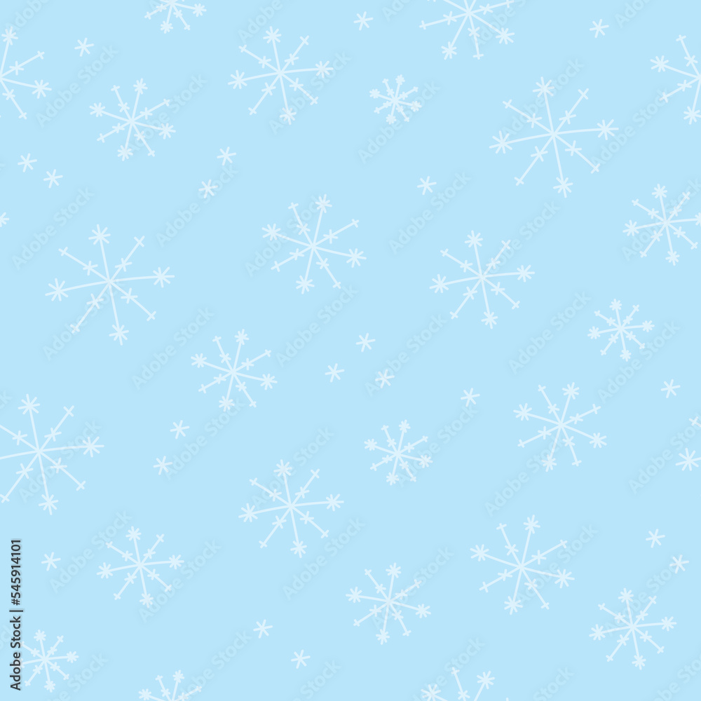 Seamless Blue Snowflake Pattern