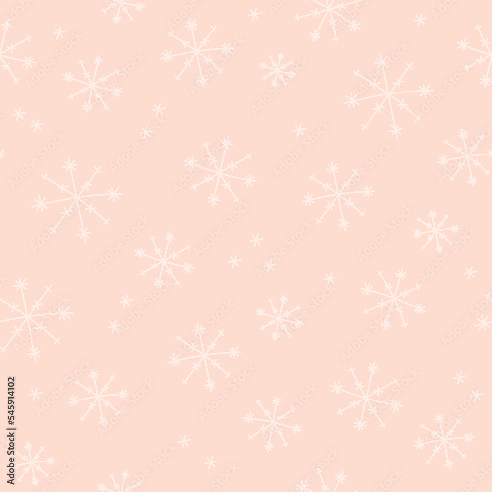 Seamless Peach Snowflake Pattern Seamless Peach Snowflake Pattern