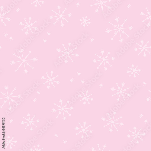 Seamless Pink Snowflake Pattern