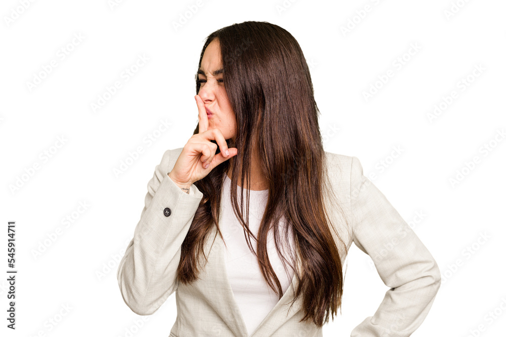 Young caucasian woman isolated on green chroma background keeping a secret or asking for silence. Young caucasian woman isolated on green chroma background keeping a secret or asking for silence.