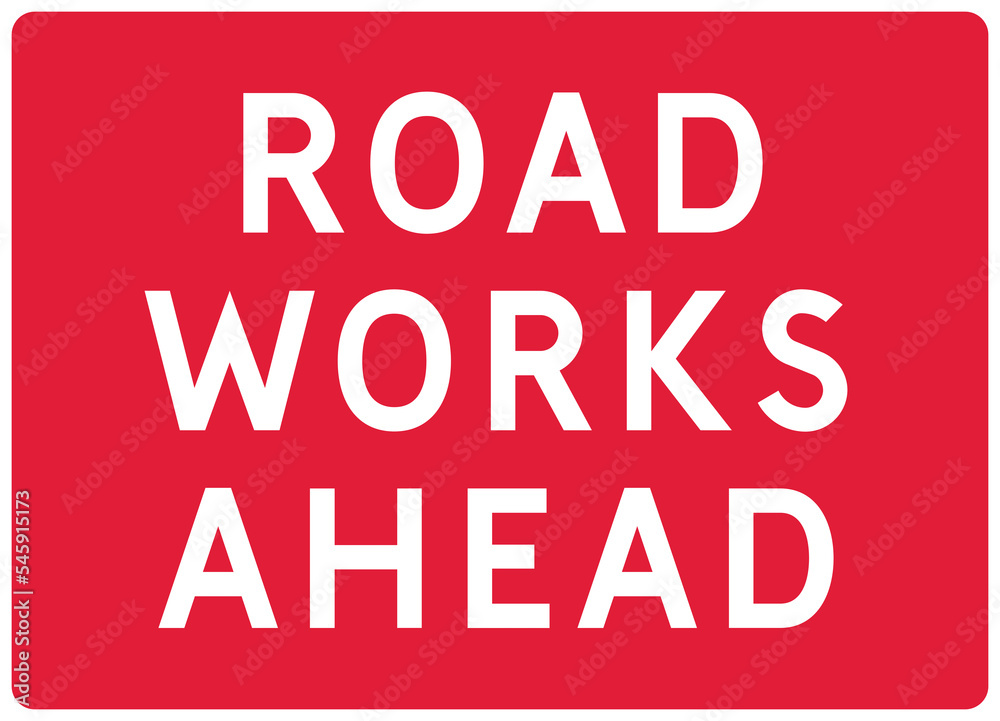 Road works ahead road sign icon 