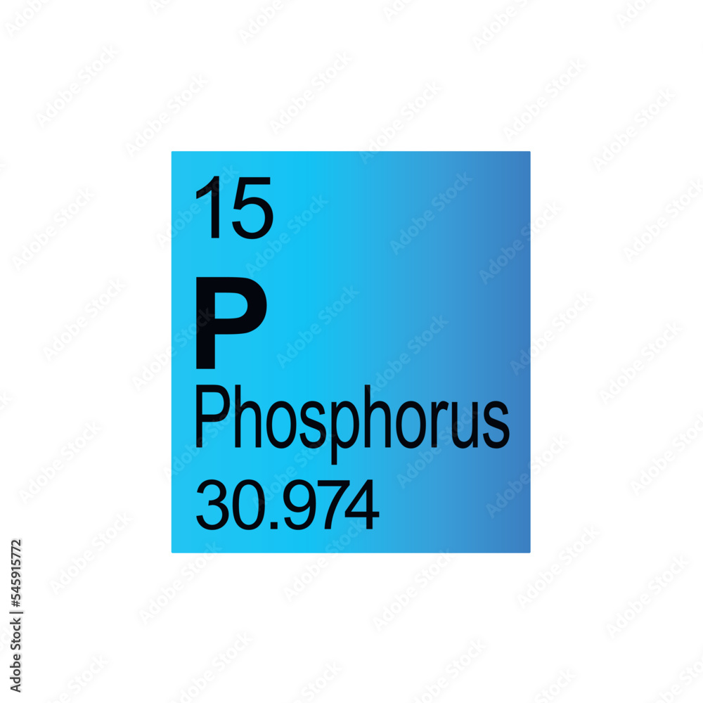 Phosphorus chemical element of Mendeleev Periodic Table on blue background. Phosphorus chemical element of Mendeleev Periodic Table on blue background.