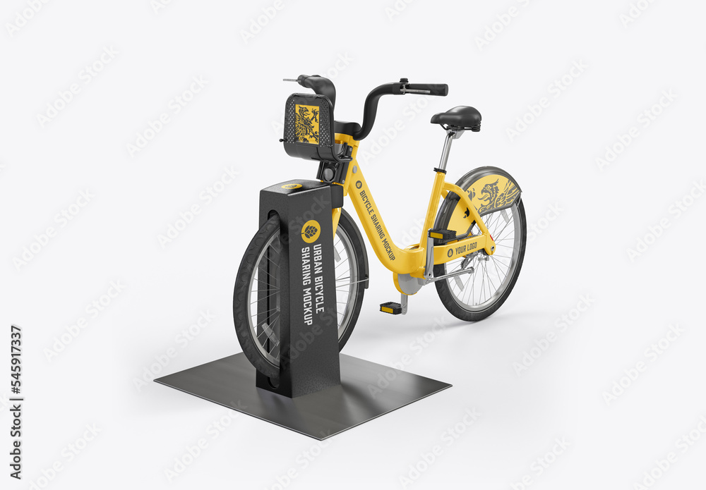 Bicycle Sharing Mockup Stock Template | Adobe Stock