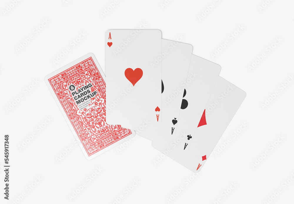 Poker Playing Cards Mockup Stock Template Adobe Stock