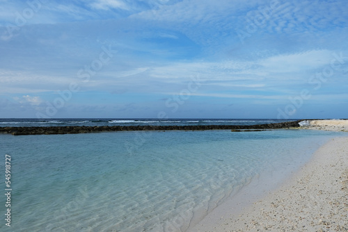 Beautiful beach of Fulidhoo  Maldives during sunny afternoon.