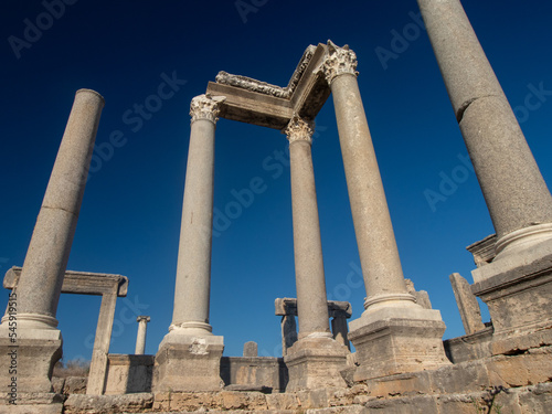 Perge, an ancient Greek city in Anatolia, a large site of ancient ruins, now in Antalya Province on the Mediterranean coast of Turkey