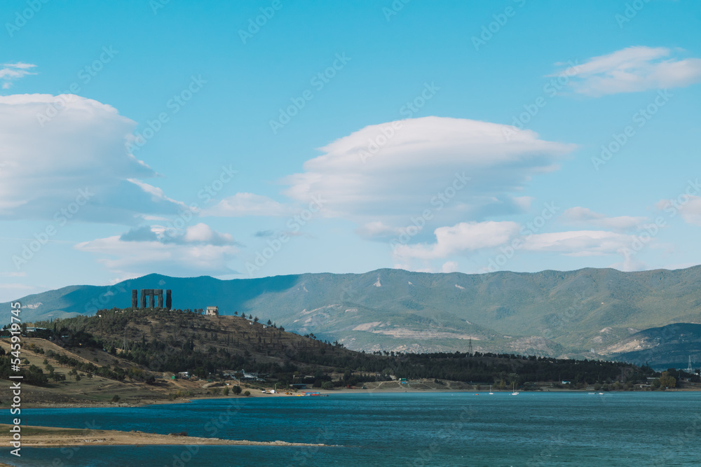 lake and mountains. tbilisi