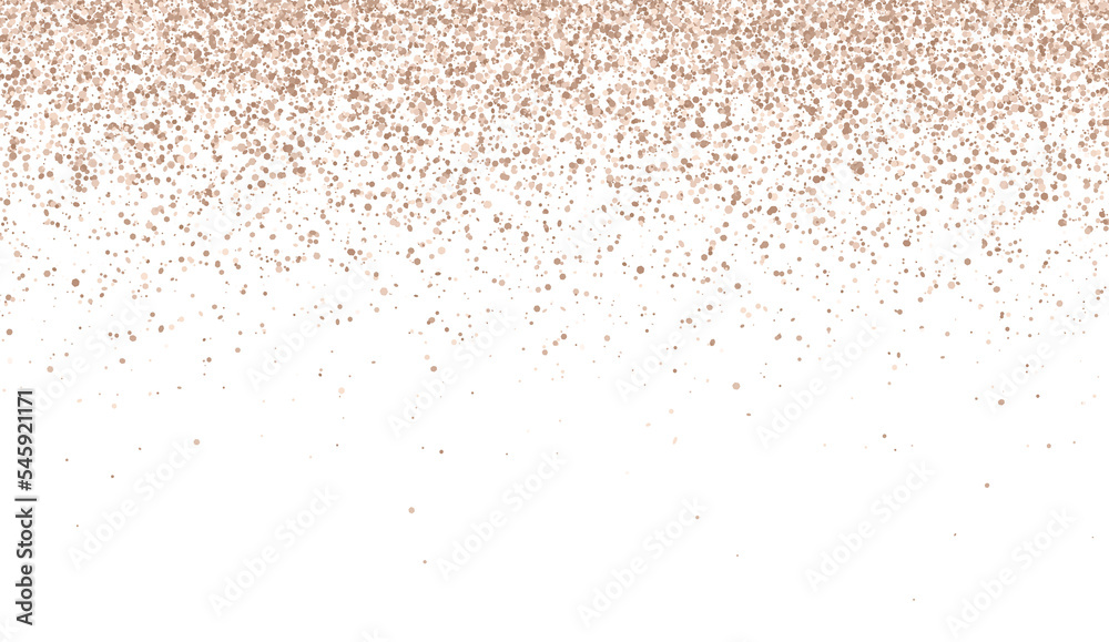 Bronze glitter particles isolated