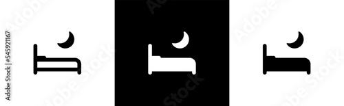 Sleeping bed icon symbol signs stickers, vector illustration