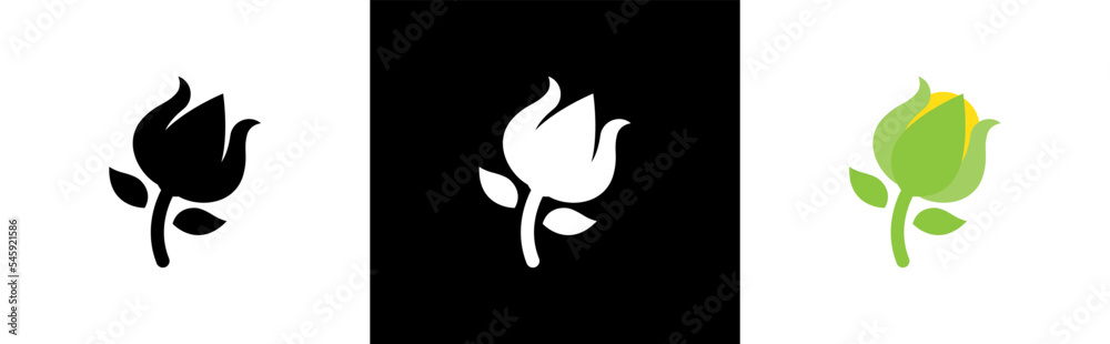 tulip flower icon symbol signs tattoo stickers, vector illustration tulip flower icon symbol signs tattoo stickers, vector illustration