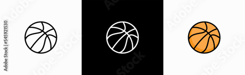 Basketball ball icon symbol signs stickers, vector illustration