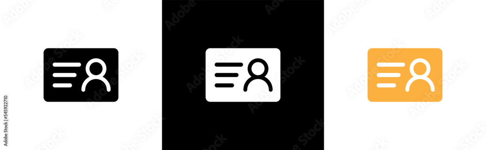 ID Card icon. Driver's license symbol. Identification card, pass passport signs stickers, vector illustration ID Card icon. Driver's license symbol. Identification card, pass passport signs stickers, vector illustration
