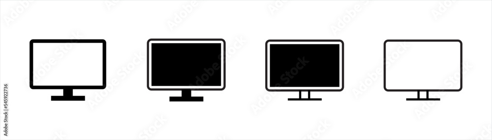 Computer monitor icon symbol signs stickers, vector illustration Computer monitor icon symbol signs stickers, vector illustration