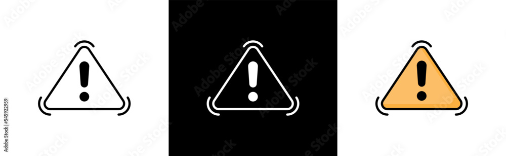 Danger and warning signs. Caution symbols. Exclamation mark style icon stickers, vector illustration Danger and warning signs. Caution symbols. Exclamation mark style icon stickers, vector illustration