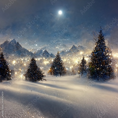 Winter landscape with snow © Kyri