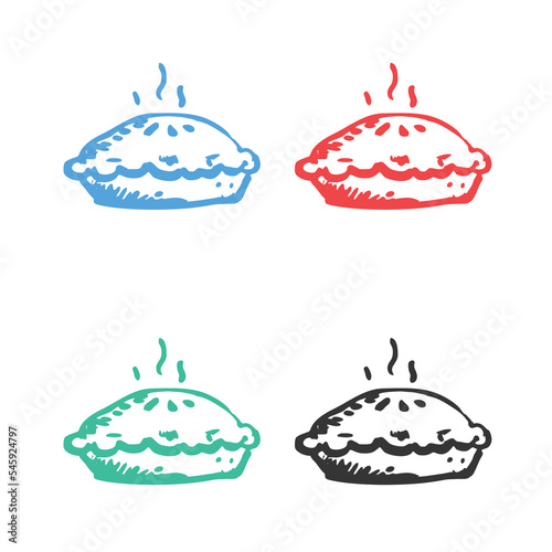 Pie icon, Meat pie logo vector icons in multiple colors