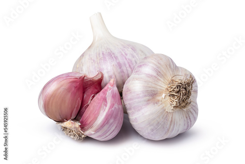 Isolated garlic. Raw whole garlic isolated on white background