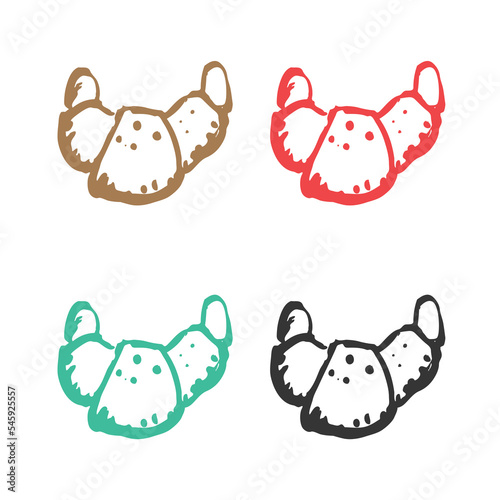 Croissant icon, Croissant vector icon, Pastry French croissant icon, croissant logo vector icons in multiple colors