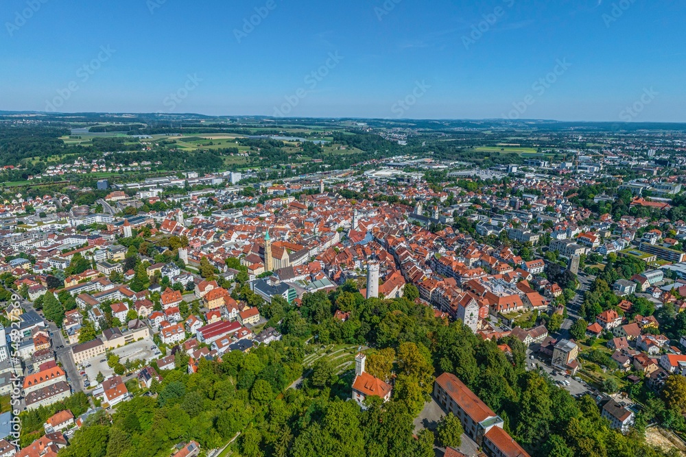 Ravensburg in Oberschwaben im Luftbild, Veitsburg im Vordergrund