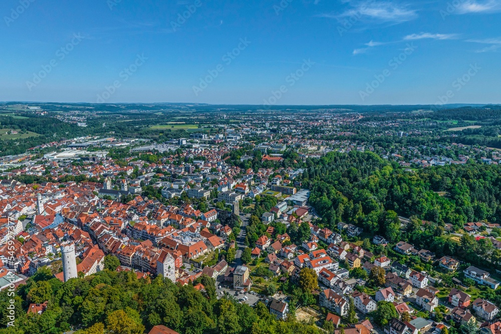 Ravensburg in Oberschwaben im Luftbild, Ausblick vom Burgberg gen Norden