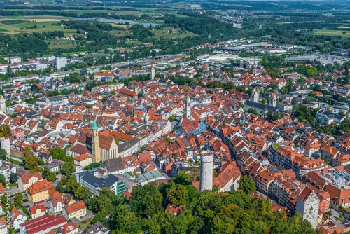 Die Altstadt von Ravensburg in Oberschwaben im Luftbild