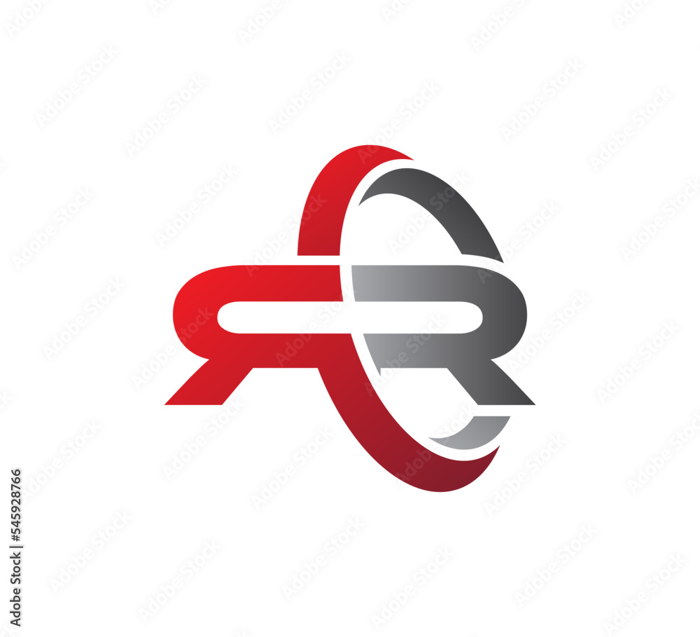 Swoosh Logo Initial Logo Red and Grey RR Stock Vector | Adobe Stock