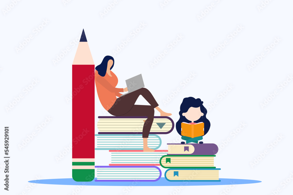 Reading Book Illustration Reading Book Illustration