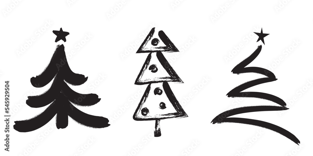 Grunge hand drawn Christmas Tree isolated on white, vector Grunge hand drawn Christmas Tree isolated on white, vector