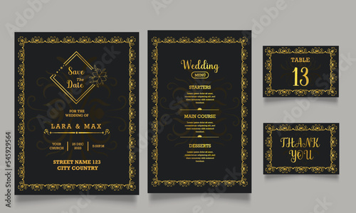 wedding invitation card design set