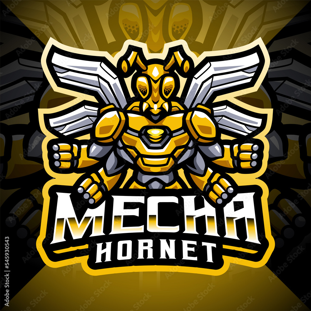 Mecha hornet esport mascot logo design Stock Illustration | Adobe Stock