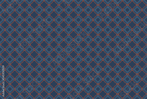 Textile design, wallpaper, and wrapping paper texture with an abstract weathered art deco trellis seamless background tile.