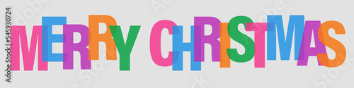 merry christmas banner colorful vector design