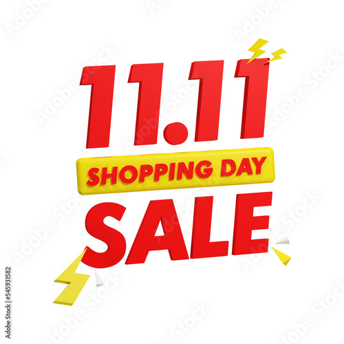 3D Illustration 11 11 shoppoing day sale photo